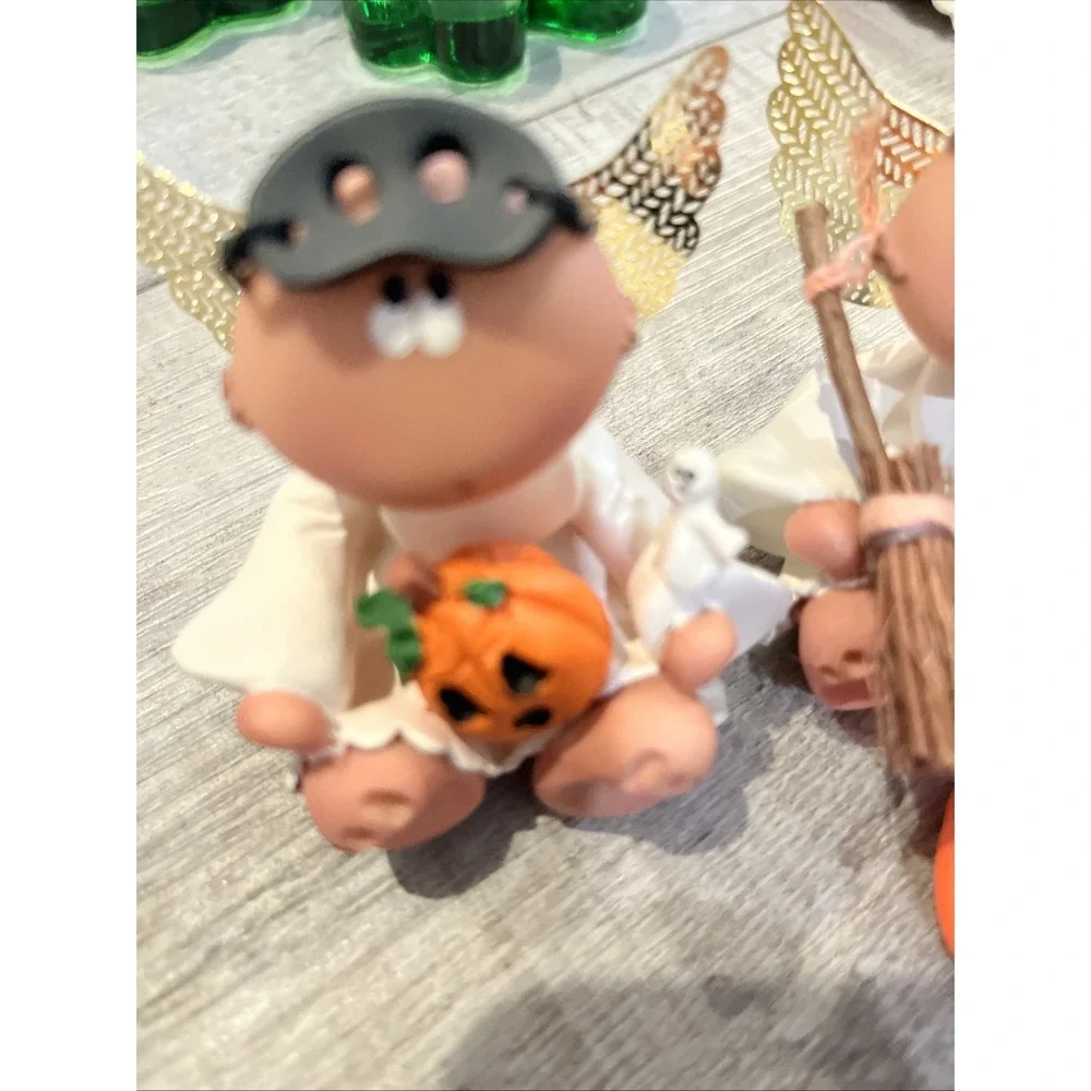 Kirk's Kritter's Angel Cheeks Halloween w/ Pumpkins  Vintage Lot Of 3